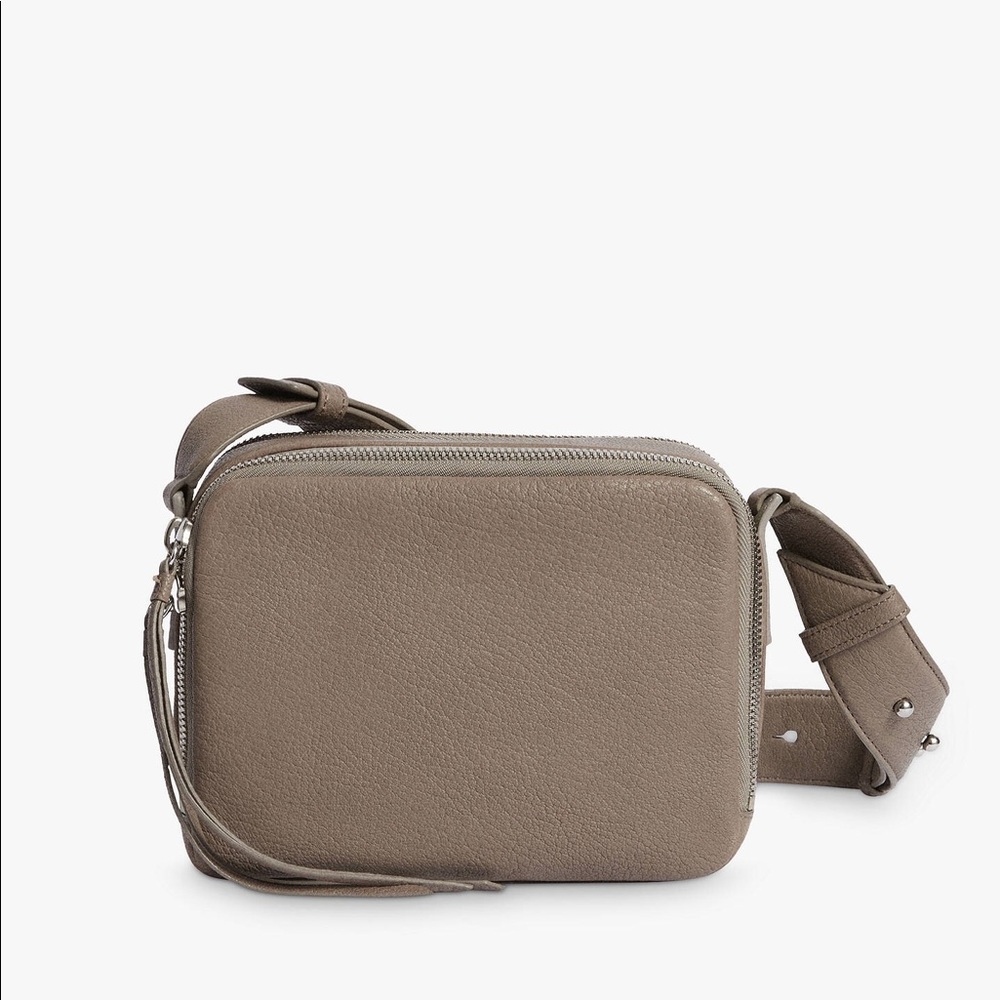 All Saints Vincent Leather Crossbody in Grey